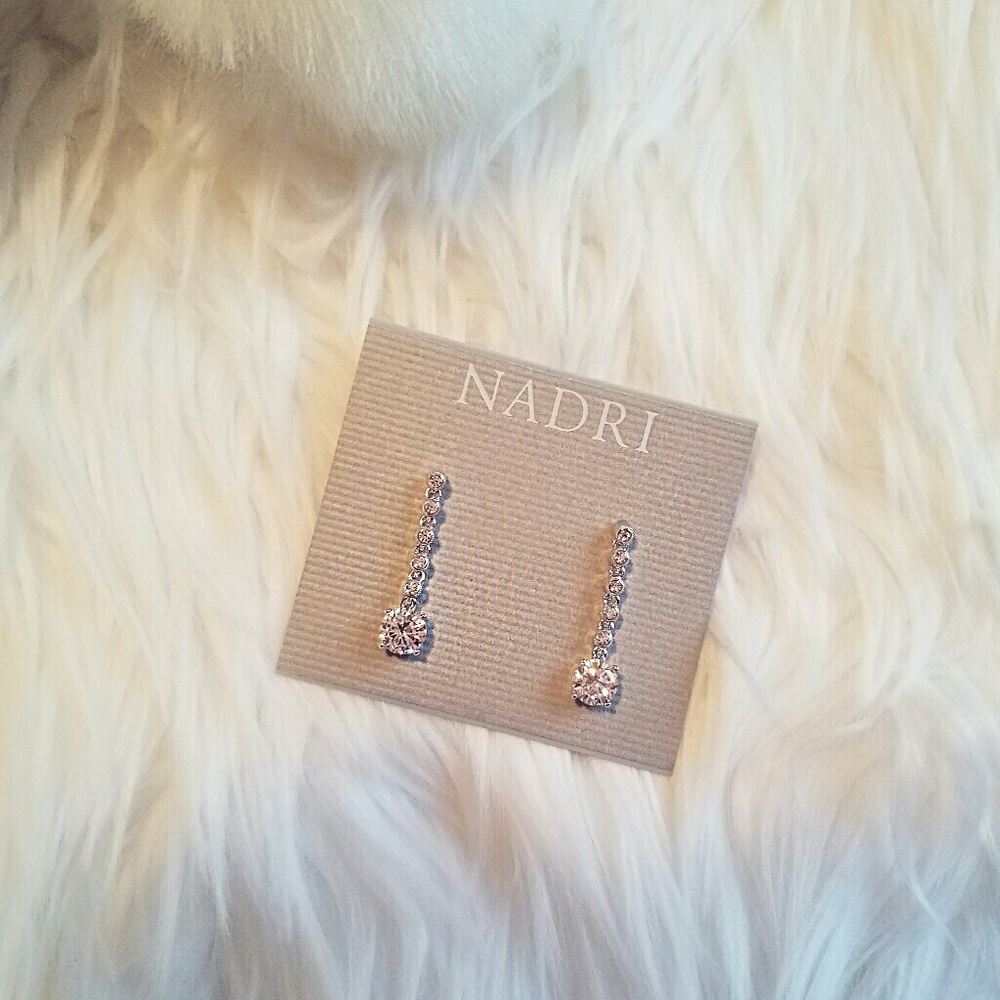 Nadri Silver Drop Earrings